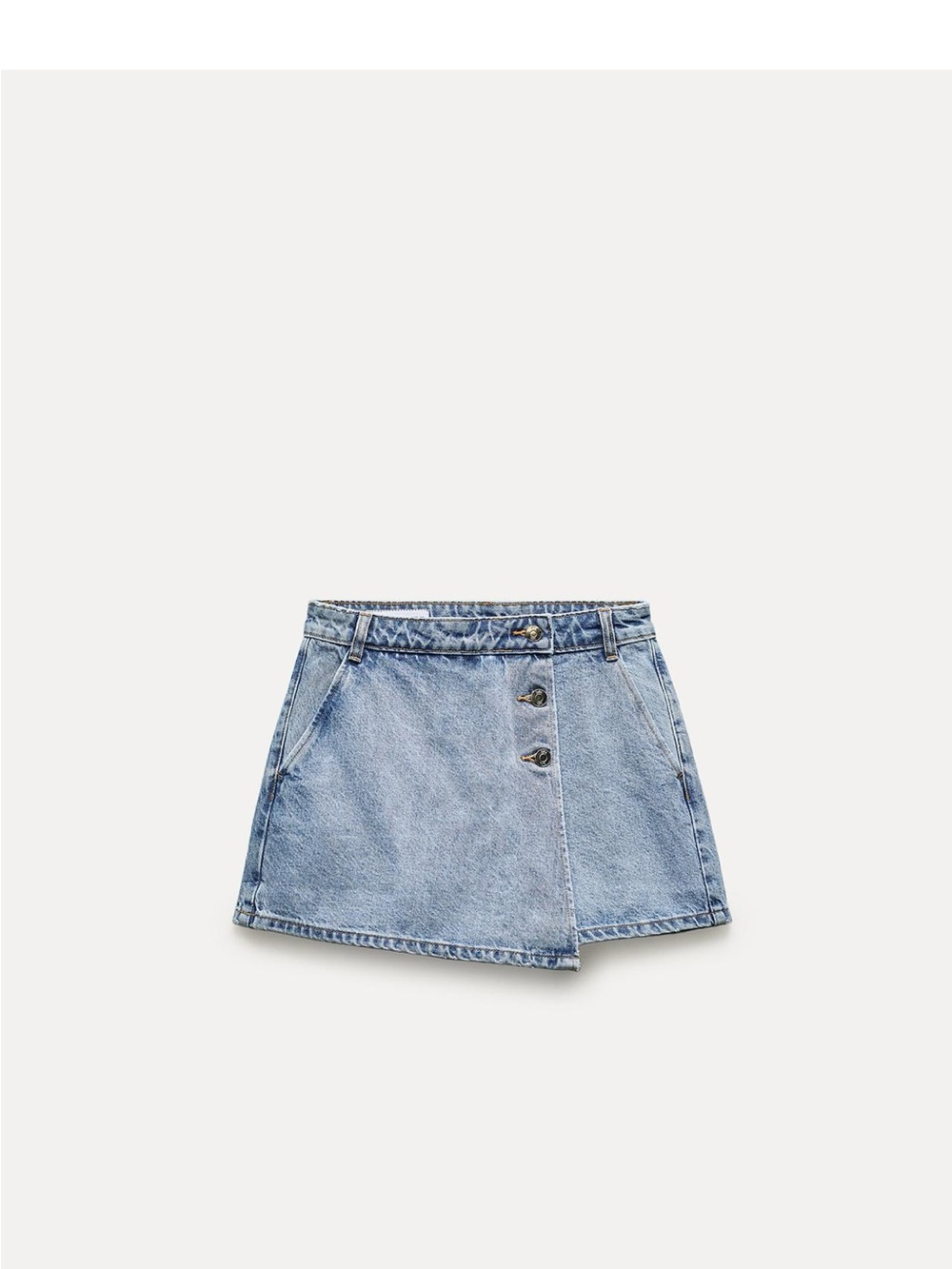 Zara Light Blue Denim Wrap Jean Shorts